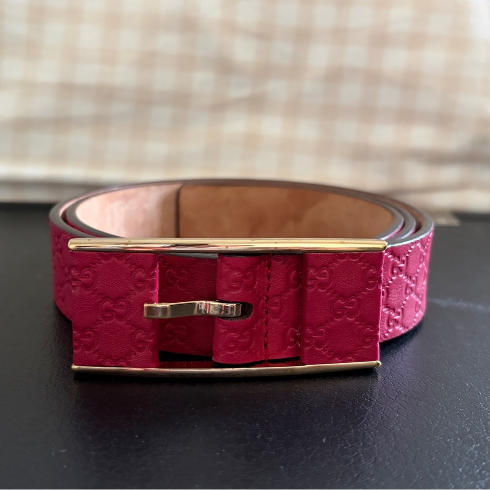 Gucci Embossed Leather Belt